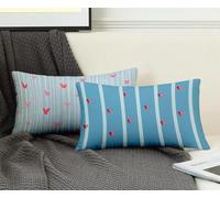 Funda Almohada 40x90 cm Juego de 2 Azul Funda Cojin LíNea Patrón Cojin Rectangular con Cremallera Invisible Doble Cara Estampad Diseño para Decoracion Hogar Otoño Salon Sofa Cama, Regalo -ly250879