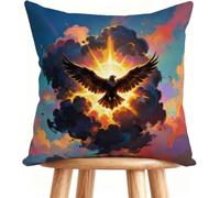 Funda Almohada 45 x 45 cm Cojines Exterior áGuila Cojines Cama Decorativos Lino con Cremallera Invisible para Home Decor Animal 1-GY422