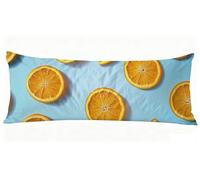 Funda Almohada 50 x 150 cm, Azul Fundas Cojines Mandarina Fundas de Almohada Doble Cara Impresión, para Dormir de Lado Suave Lino Cojines Cama para Sofá Cama Sala Decoración Grandes Pillows J0-774