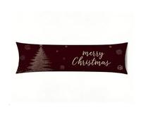 Funda Almohada 50 x 150 cm, Funda de Almohada Rojo árbol Navidad, Fundas de Cojín Larga de Lino Transpirable y Duradera, Larga Almohadas Largas Son Adecuadas para Camas, Dormitorios y Sofás E0-361