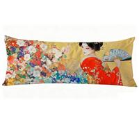 Funda Almohada 50 x 150 cm, Japón Fundas Cojines Paisaje Fundas de Almohada Doble Cara Impresión, para Dormir de Lado Suave Lino Cojines Cama para Sofá Cama Sala Decoración Grandes Pillows J0-803