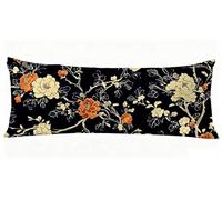 Funda Almohada 50 x 150 cm, Negro Fundas Cojines Simple Fundas de Almohada Doble Cara Impresión, para Dormir de Lado Suave Lino Cojines Cama para Sofá Cama Sala Decoración Grandes Pillows J0-755