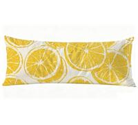 Funda Almohada 50 x 180 cm, Amarillo Fundas Cojines Limón Fundas de Almohada Doble Cara Impresión, para Dormir de Lado Suave Lino Cojines Cama para Sofá Cama Sala Decoración Grandes Pillows J0-807