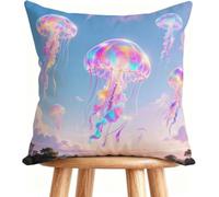 Funda Almohada 50 x 50 cm Cojines Exterior Medusa Cojines Cama Decorativos Lino con Cremallera Invisible para Home Decor PúRpura 3-22QJ1
