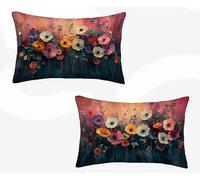Funda Almohada 50 x 70 cm, Flor Funda Cojin Rectangular Pack 2, Fundas Almohadas Rural Patrón Doble Cara, Lino Cojines Sofa con Cremallera Invisible para Decoración Otoño Home Cama, Regalo -zjn260285