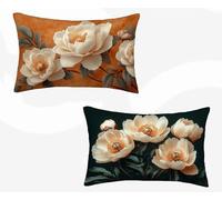 Funda Almohada 50 x 70 cm, Rural Funda Cojin Rectangular Pack 2, Fundas Almohadas Flor Patrón Doble Cara, Lino Cojines Sofa con Cremallera Invisible para Decoración Otoño Home Cama, Regalo -zjn2602KS