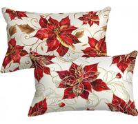 Funda Almohada 50x30 Flor Funda de Almohada 50x30 Simple Juego de 2, Lino Cojines Exterior Doble Cara Impresión con Cremallera Invisible Cojines Cama para Sofá Decoración Hogar Decor, Regalo, Model107