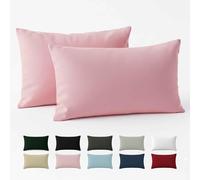 Dreamzie Funda Almohada 50x70 Algodón Reforzado (Pack de 2) - Rosa - Tela Apretada de 57 Hilos/cm² - Funda de Almohada 50 x 70 - Certificación Oeko Tex