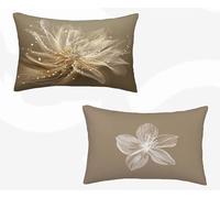 Funda Almohada 50x70 cm, Beige Funda Cojin Rectangular Pack 2, Fundas Almohadas Rural Patrón Doble Cara, Lino Cojines Sofa con Cremallera Invisible para Decoración Otoño Home Cama, Regalo -zjn2602NE
