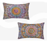 Funda Almohada 50x70 cm, Bohemia Funda Cojin Rectangular Pack 2, Fundas Almohadas Mandala Patrón Doble Cara, Lino Cojines Sofa con Cremallera Invisible para Decoración Otoño Home, Regalo -zjn2602SM