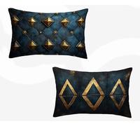 Funda Almohada 50x70 cm, Negro Funda Cojin Rectangular Pack 2, Fundas Almohadas GeometríA Patrón Doble Cara, Lino Cojines Sofa con Cremallera Invisible para Decoración Otoño Home, Regalo -zjn260226