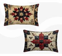 Funda Almohada 50X70, Rojo Funda Cojin Rectangular Pack 2, Fundas Almohadas William Morris Patrón Doble Cara, Lino Cojines Sofa con Cremallera Invisible para Decoración Otoño Home, Regalo -zjn2602UU
