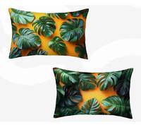 Funda Almohada 50x70, Verde Funda Cojin Rectangular Pack 2, Fundas Almohadas Rural Patrón Doble Cara, Lino Cojines Sofa con Cremallera Invisible para Decoración Otoño Home Cama, Regalo -zjn26022K