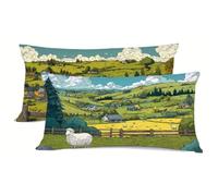 Funda Almohada 50x75cm Campo Funda Cojin SueñO Fundas Almohadas Pack 2 Suave Protector Almohada Cervicales y Cuello, Pack 2 Fundas Cojines para Cama Almohadas, para Decoracion al Aire Libre bz-868