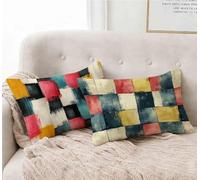 Funda Almohada 50x80 cm Juego de 2 Negro Funda Cojin Costillas Patrón Cojin Rectangular con Cremallera Invisible Doble Cara Estampad Diseño para Decoracion Hogar Otoño Salon Sofa Cama -lsy25012RE