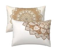 Funda Almohada 50x80 cm pack 2, Funda Cojines Sofa Neutral in Terciopelo, Rectangular Pillow Case Decorativos, Fundas Cojines Mandala Patrón Impresión a Doble Cara para Cama, Sofa, Sala de Estar U-30