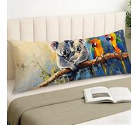 Funda Almohada 60x180 Protector para Cama 90 y 180, Terciopelo Coala Protector Almohada Loro Cubrecama Rectangular de Lujo, Cojin Impermeable Cuerpo para Cama Cojines Fundas Suaves Decorativas,Cod1748