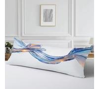 Funda Almohada 60x180 Terciopelo Azul Protector Almohada Embarazada, Cod936 | Cojines Simple Diseño Impresión Doble Cara con Cremallera Invisible, Cojin Impermeable para Almohada Cama, Sofa y Jardin