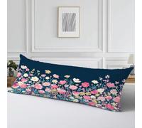 Funda Almohada 60x180 Terciopelo Color Protector Almohada Embarazada,Cod856 | Cojines Flores Diseño Impresión Doble Cara con Cremallera Invisible, Cojin Impermeable para Almohada Cama, Sofa y Jardin
