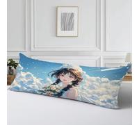 Funda Almohada 60x180 Terciopelo Dibujos Animados Protector Almohada,Cod632 | Cojines Chica Diseño Impresión Doble Cara con Cremallera Invisible, Cojin Impermeable para Almohada Cama, Sofa y Jardin