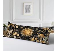 Funda Almohada 60x180 Terciopelo Luna Protector Almohada Embarazada, Cod738 | Cojines Sol Diseño Impresión Doble Cara con Cremallera Invisible, Cojin Impermeable para Almohada Cama, Sofa y Jardin