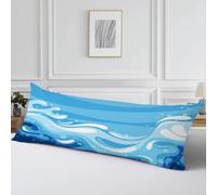 Funda Almohada 60x180 Terciopelo Ondas Protector Almohada Embarazada,Cod770 | Cojines Simple Diseño Impresión Doble Cara con Cremallera Invisible, Cojin Impermeable para Almohada Cama, Sofa y Jardin