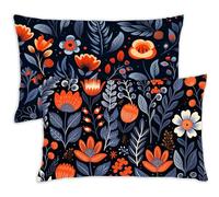 Funda Almohada 60x40 Rectangular Cojines Marina de guerra Pack 2 Funda Cojin 40x60 cm con Cremallera Invisible,Terciopelo Lavable Suave para Cama Sofa Jardín Casa Decoracion Otoño Regalos,Plantas,12-j
