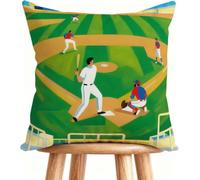 Funda Almohada 65 x 65 cm Cojines Exterior BéIsbol Cojines Cama Decorativos Lino con Cremallera Invisible para Home Decor Deportes 1-094C3