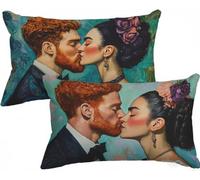 Funda Almohada 70x40 nórdico Cojines Exterior Pareja Patrón Diseño Juego de 2 Doble Cara Impresión Terciopelo Funda Cojin con Cremallera Invisible para Sofá Decoración Hogar Decor Regalo Mujer,Model62