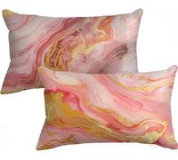 Funda Almohada 70x40 Rosa Cojines Exterior Mármol Patrón Diseño Juego de 2, Doble Cara Impresión Lino Funda Cojin con Cremallera Invisible para Garden Sofá Decoración Hogar Decor Regalo Mujer,Model218