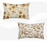 Funda Almohada 70x90 cm Juego de 2 Beige Funda Cojin William Morris Patrón Cojin Rectangular con Cremallera Invisible Doble Cara Estampad Diseño para Decoracion Hogar Otoño Salon, Regalo -zjn2602XB