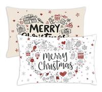 Funda Almohada 80x60 Rectangular Cojines Beige Pack 2 Grandes Funda Cojin 60x80 cm con Cremallera Invisible,Terciopelo Lavable Suave para Cama Sofa Jardín Casa Decoracion Otoño Regalos,Navidad,144-j