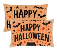 Funda Almohada 80x60 Rectangular Cojines Color naranja Pack 2 Funda Cojin 60x80 cm con Cremallera Invisible,Terciopelo Lavable Suave para Cama Sofa Jardín Decoracion Otoño Regalos,Halloween,108-j
