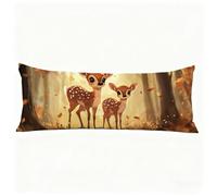 Funda Almohada 90 Bosque Fundas Cojines 30 x 90 cm Animal Cojines Sofa, Suave Terciopelo Fundas de Almohada con Cremallera Invisible Body Pillows, para Cama Sofá Decoración Moderna Almohadas H0-748
