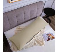 Funda Almohada Algodón 45x150 cm 1 PCS, Juego de 1 Funda Almohada de Suave Puro Algodón, Sin Cremallera Cepillada con Cierre de sobre Tórtola Beige