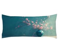 Funda Almohada Azul 50 x 150cm Funda Cojin Blanco Protector Almohada Cervicales y Cuello, Fundas Cojines Cama Decorativos Fundas Cojin Embarazada Larga Cojines, para Almohadas de Verano Kl-422