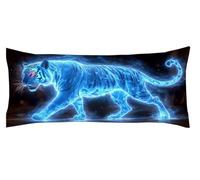 Funda Almohada Azul 50 x 150cm Funda Cojin Tigre Protector Almohada Cervicales y Cuello, Fundas Cojines Cama Decorativos Fundas Cojin Embarazada Larga Cojines, para Almohadas de Verano Kl-433
