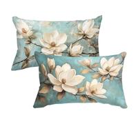 Funda Almohada Beige Fundas para Cojines Flores Cojines Sofa Funda de Almohada 40x60cm Cushion Covers Terciopelo con Cremallera Oculta Lavable Adecuado para Uso Diario C0C917