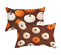 Funda Almohada Color Naranja Fundas para Cojines Calabaza Cojines Sofa Funda de Almohada 30x50cm Cushion Covers Lino con Cremallera Oculta Lavable Adecuado para Uso Diario C0C921