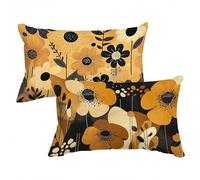 Funda Almohada Color Naranja Fundas para Cojines Flores Cojines Sofa Funda de Almohada 40x70cm Cushion Covers Terciopelo con Cremallera Oculta Adecuado para Uso Diario C0C931