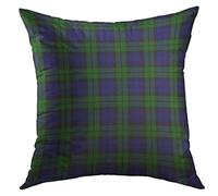 Funda Almohada Cuadros Negros Blackwatch Tartan Campbell Azul Escocés Funda Almohada Suave Funda Almohada Premium Fundas De Almohada para Dormitorio Cama Home 45x45 cm