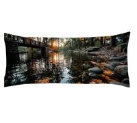 Funda Almohada Paisaje 35 x 105cm Funda Cojin Lago Protector Almohada Cervicales y Cuello, Fundas Cojines Cama Decorativos Fundas Cojin Embarazada Larga Cojines, para Almohadas de Verano Kl-387