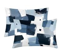 Funda Almohada Seda Enrejado, Juego de 2 Funda Almohada 70x40, Silk Pillowcase para el Cabello y la Piel, Suave Fundas Almohadas Seda con Cremallera, Silk Pillowcase para Regalo Mujer (Miedoso) -1468