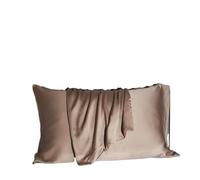 Funda Almohada Seda Funda de Almohada Seda Morera Natural 50 x 70, 65, Funda auténtica Que Protege la Piel, Fundas for Ropa Cama Funda Almohada Saten(Khaki,50x65cm 1pc)