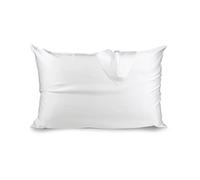 Funda Almohada Seda Funda de Almohada Seda Morera Natural Pura con Cremallera Oculta 19 Momme Funda Almohada Saten(White,Japan 43x63cm)