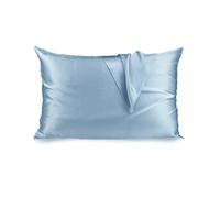 Funda Almohada Seda Funda de Almohada Seda Morera Natural Pura con Cremallera Oculta 19 Momme Funda Almohada Saten(Blue,Japan 43x63cm)