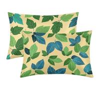 Funda Almohada Seda Hoja, Juego de 2 Funda Almohada 30x50, Silk Pillowcase para el Cabello y la Piel, Suave Fundas Almohadas Seda con Cremallera, Silk Pillowcase para Regalo Mujer (Natural) -1374