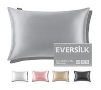 Funda Almohada Seda Natural de Morera: Cuidado del Cabello y la Piel - 100% Seda 22 Momme en Ambos Lados - Hipoalergénica con Cremallera Oculta - Certificado Öko-Tex® 1 Pieza Gris Plata 40 x 80 cm