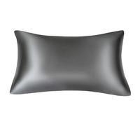 Funda Almohada Seda Pure Solid Silky Satin Skin Care Pillowcase Hair Anti Pillow Case Queen King Full Size Pillow Cover(Dark Gray,Standard(51x66 cm))