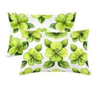 Funda Almohada Seda Verde, Juego de 2 Funda Almohada 60x80, Silk Pillowcase para el Cabello y la Piel, Suave Fundas Almohadas Seda con Cremallera, Silk Pillowcase para Regalo Mujer (Blanco) -1572